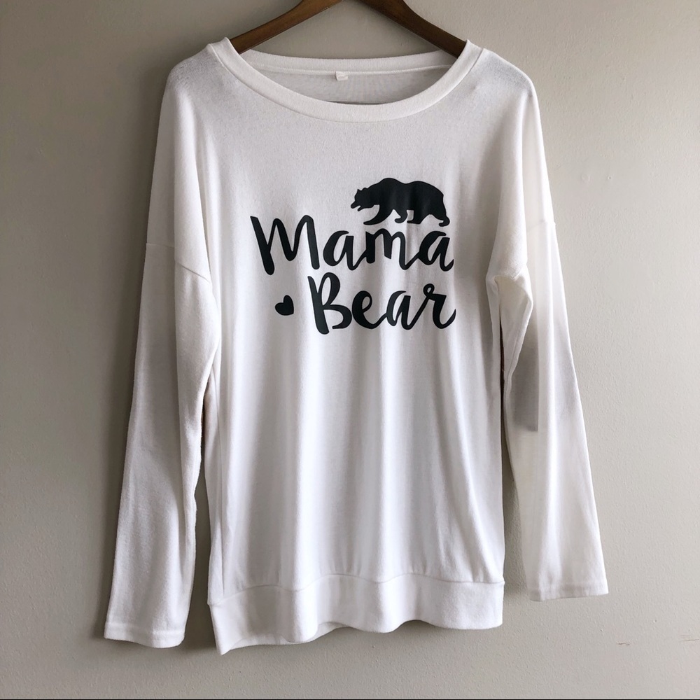 ✨$8 CLEAR-OUT✨ Mama Bear Cozy Long Sleeve Elbow Patch Oversized Sweater Shirt